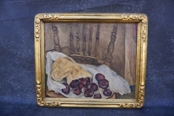 Still Life of Plums by Rinaldo Cuneo, Oil on Canvas P3599