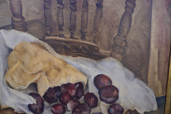 Still Life of Plums by Rinaldo Cuneo, Oil on Canvas P3599