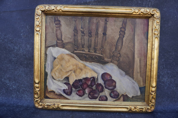 Still Life of Plums by Rinaldo Cuneo, Oil on Canvas P3599