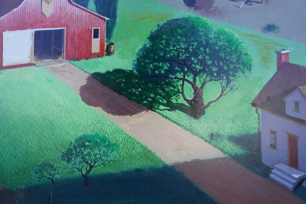 Barnyard Scene by Irv Wyner, Oil on Masonite, Unframed P3600