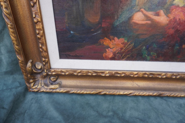 A Portrait of the Artist's Daughters c.1914 by Jean Mannheim, Oil on Canvas P3602