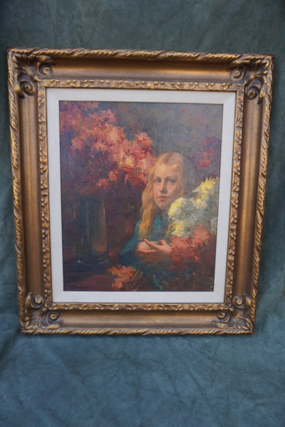 A Portrait of the Artist's Daughters c.1914 by Jean Mannheim, Oil on Canvas P3602