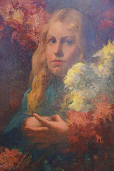 A Portrait of the Artist's Daughters c.1914 by Jean Mannheim, Oil on Canvas P3602