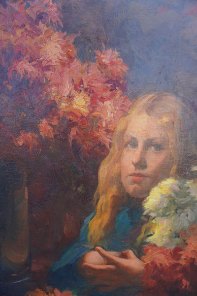 A Portrait of the Artist's Daughters c.1914 by Jean Mannheim, Oil on Canvas P3602
