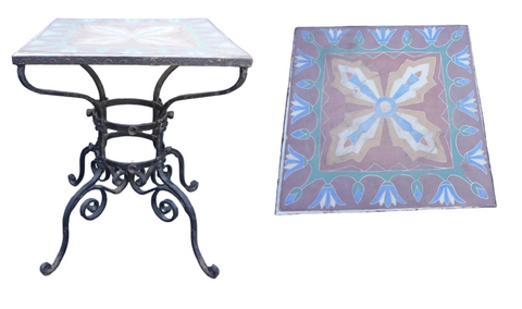 Spanish Revival meets Egyptian Revival Tile-Top Table F2787