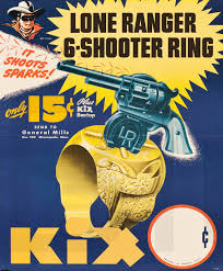 Lone Ranger Six-Shooter Ring from a KIx Cereal Box 1947 A3113