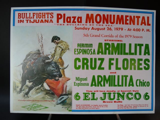 Mexican Bullfighting Poster Spanish Artist