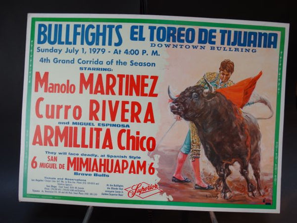 Bullfighting Poster Mexican Beer Ad