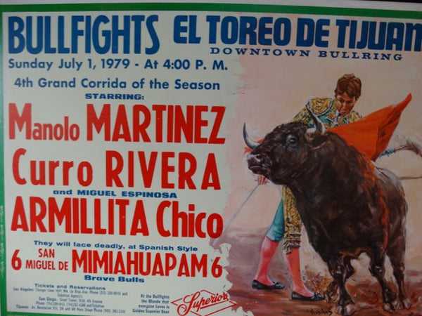 Bullfighting Poster Mexican Beer Ad