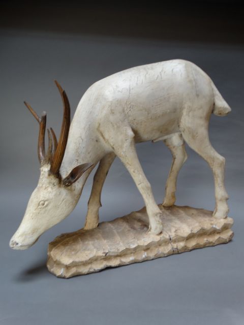 Folk Art Hand Carved Buck