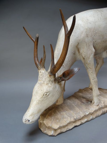 Folk Art Hand Carved Buck