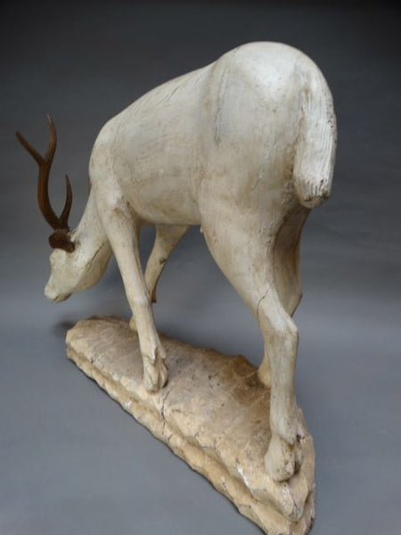Folk Art Hand Carved Buck