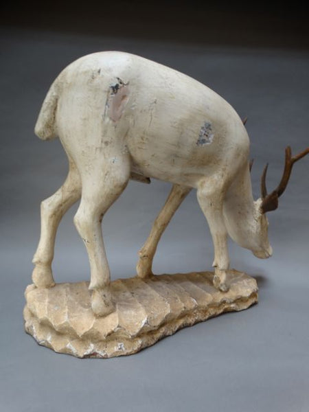 Folk Art Hand Carved Buck