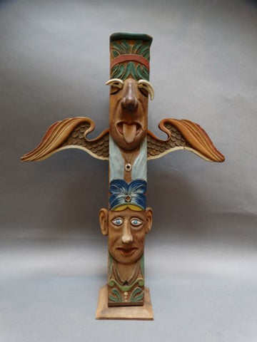 “Grandfather of Sheila Davis” Pop Art Totem Sculpture