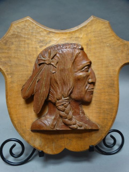 Wooden Bas-relief Indian Plaque