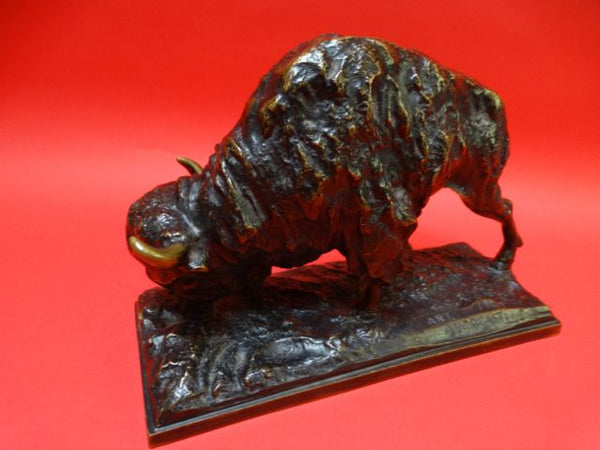 Antonio Amorgasti (1880-1942) Bronze Bison Sculpture circa 1927 A1154