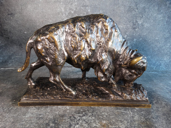 Antonio Amorgasti (1880-1942) Bronze Bison Sculpture circa 1927 A1154