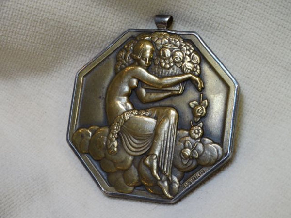 1925 Pierre Turin Bronze Art Deco Exhibition Medal (Pendant) 1925