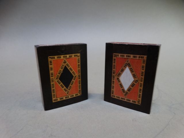 Pair of Inlaid Wood Matchboxes