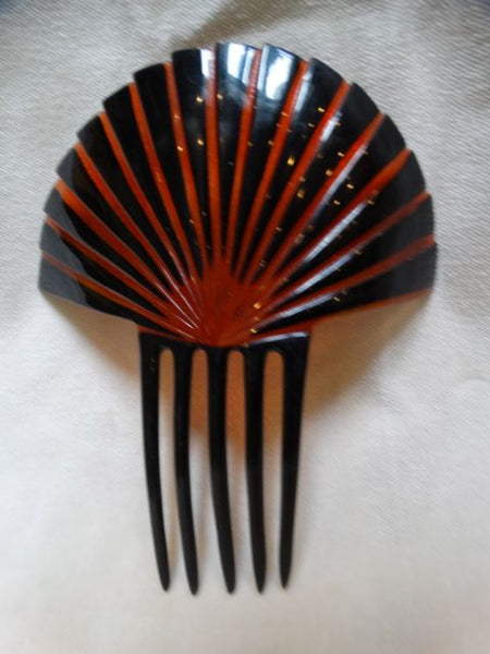 Art Deco Mantilla Comb, Red & Black