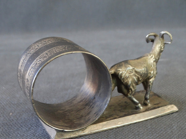Victorian Goat Silverplate Napkin Ring