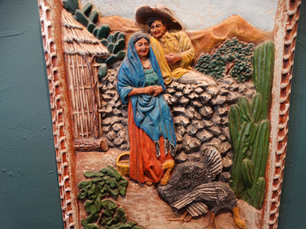 Mexican Slice of Life Relief Plaster Plaque