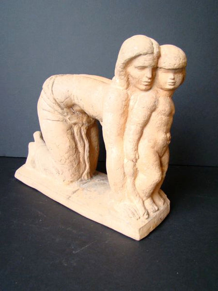 Clay Maquette of Woman and Child by Henry Lion