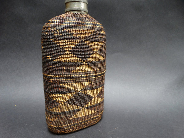 Native American Hupa Flask Basket Bottle