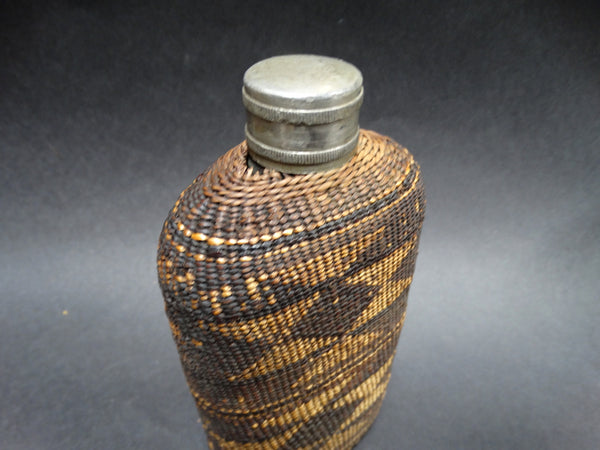 Native American Hupa Flask Basket Bottle