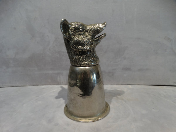 Vintage Gucci Silver Plate Boar's Head Stirrup Cup 1970s A2077