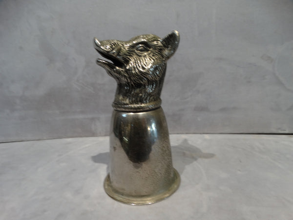 Vintage Gucci Silver Plate Boar's Head Stirrup Cup 1970s A2077