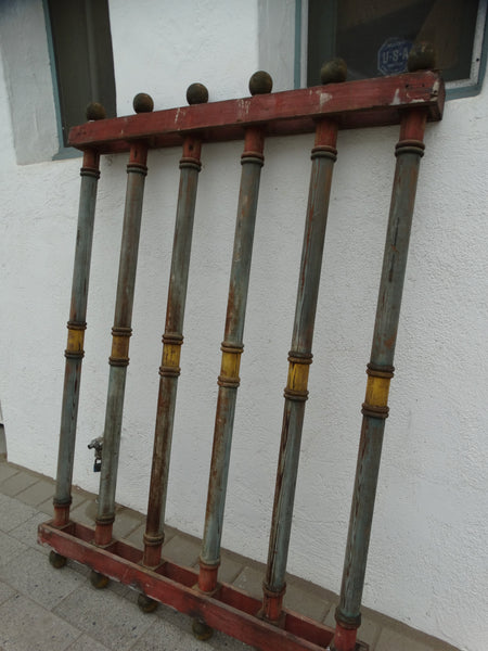 Spanish-Mexican Colonial Wooden Painted Grille c 1920