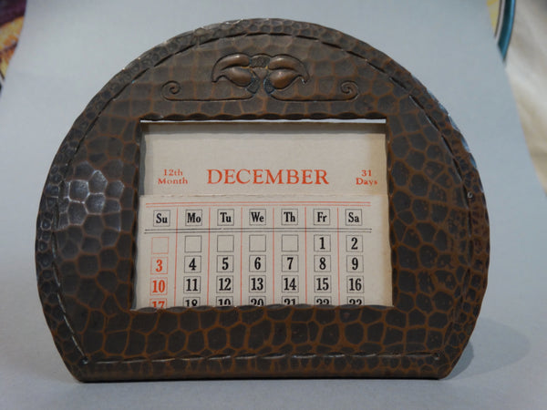 Roycroft Arts & Crafts Dated Desk Calendar, Copper with Paper inserts