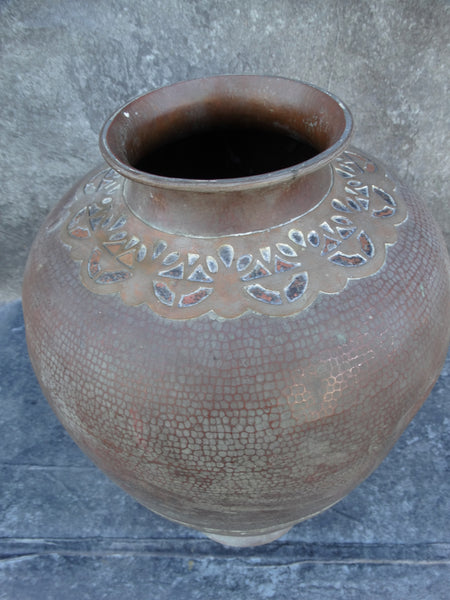 Moroccan Hand-hammered Copper & Brass Oil Jar