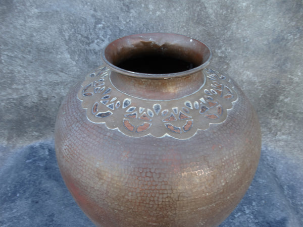 Moroccan Hand-hammered Copper & Brass Oil Jar