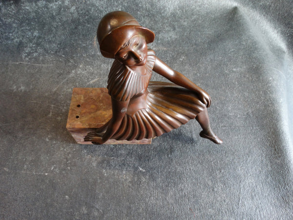 German Bronze Bookend of a Coquette 1920s