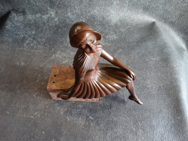 German Bronze Bookend of a Coquette 1920s