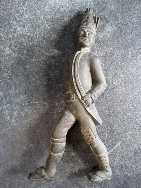 Hessian Soldier Cast Bronze Andiron Figure 19th century