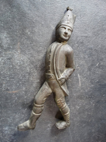 Hessian Soldier Cast Bronze Andiron Figure 19th century