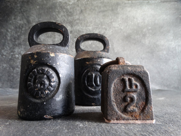 Group of Three Antique Scale Weights