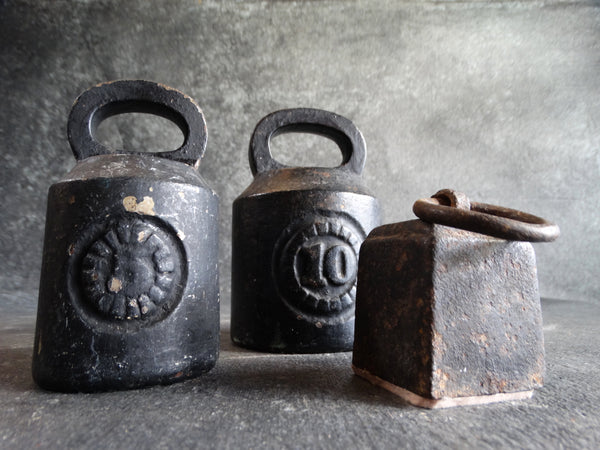 Group of Three Antique Scale Weights