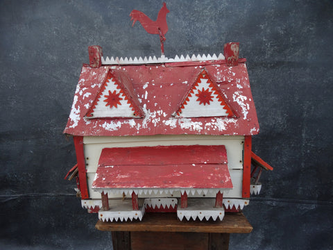 Folk Art Bungalow Birdhouse A2305