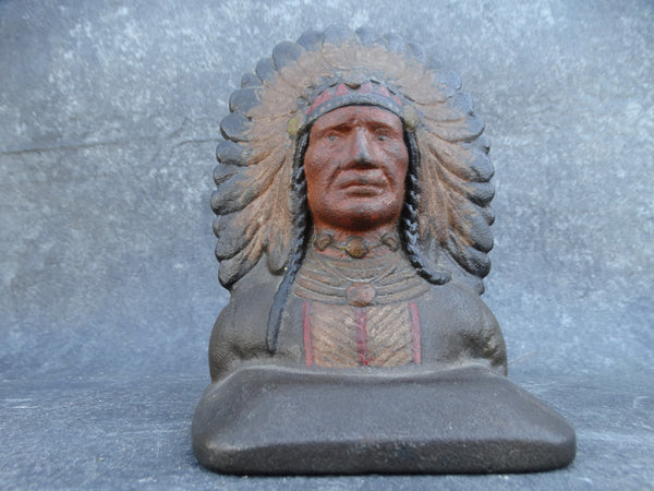 Arts & Crafts Cast Iron Indian Chief Single Bookend