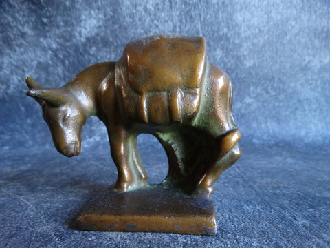 Donkey Paperweight Sculpture in Bronze A2313