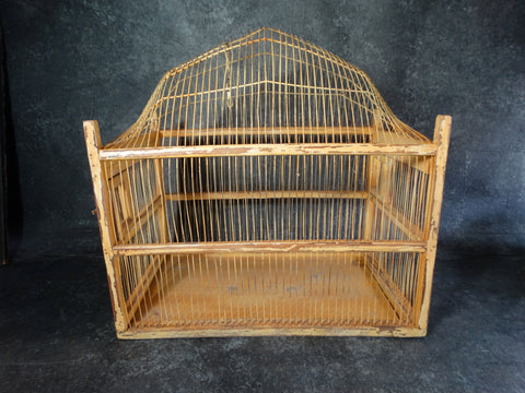 Folk Art Bird Cage c 1920s A2328