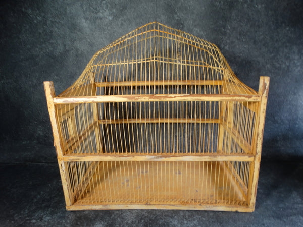 Folk Art Bird Cage c 1920s A2328