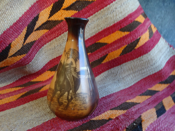 Arts & Crafts Transfer Vase - Indian Chief on Horseback- A2332