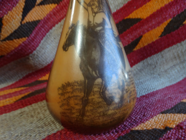 Arts & Crafts Transfer Vase - Indian Chief on Horseback- A2332