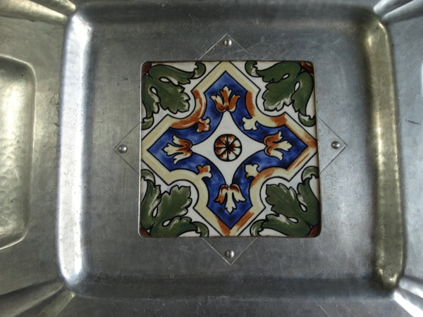 Cellini-Craft Rectangular Tray with Spanish Tile A2351