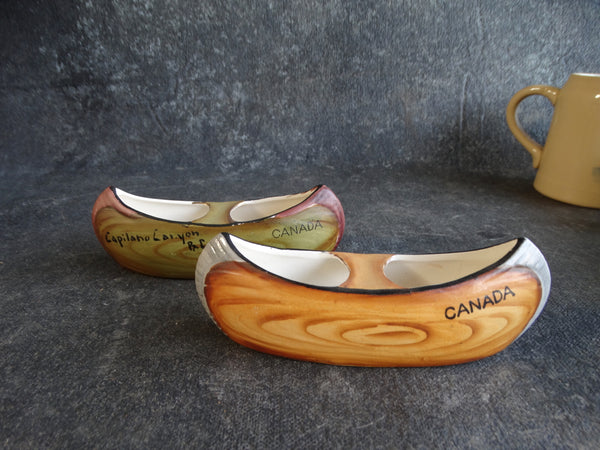 Pair of Canadian Porcelain Canoe Planters A2367